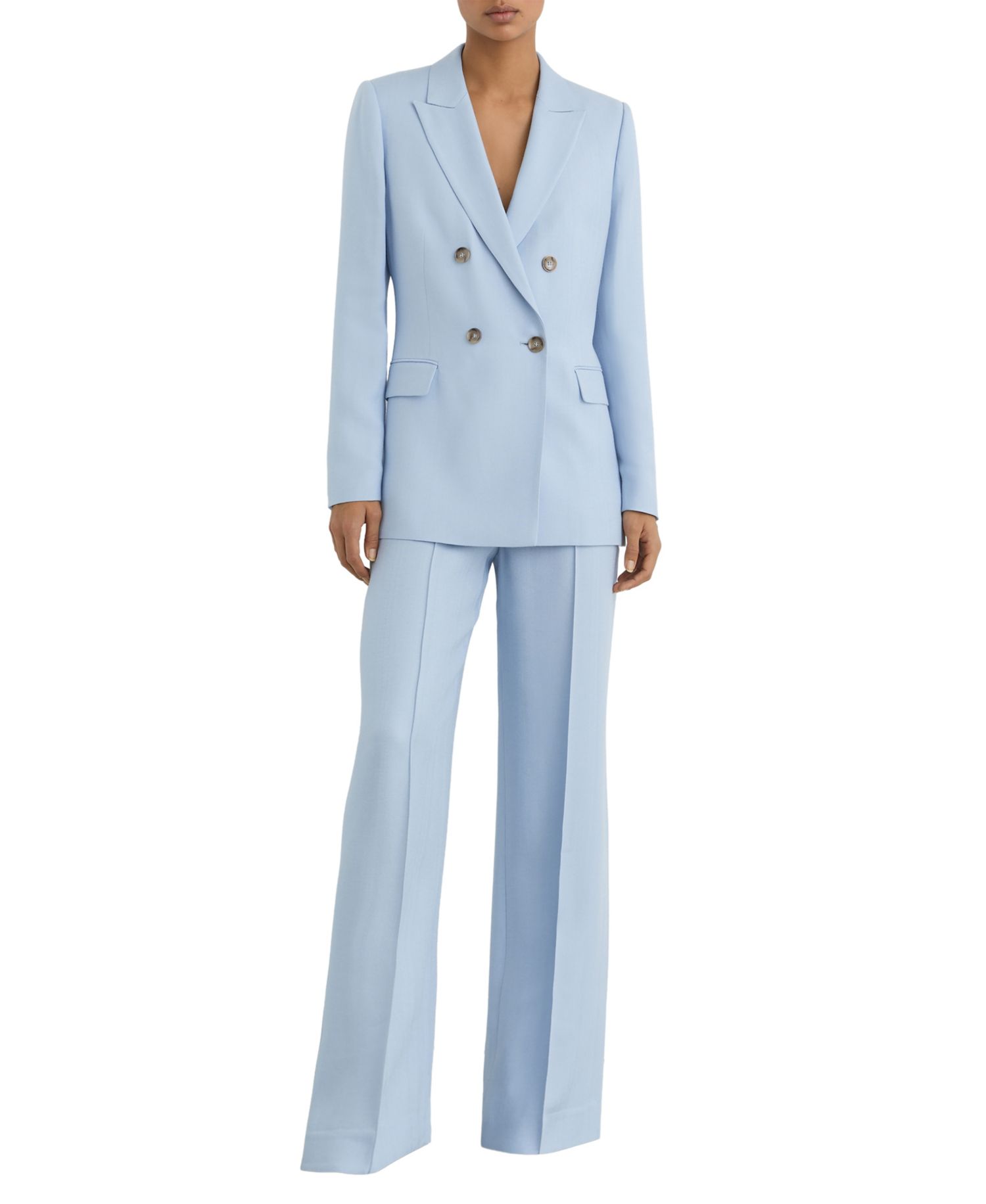 Women's Double-Breasted Peak-Lapel Suit Blazer