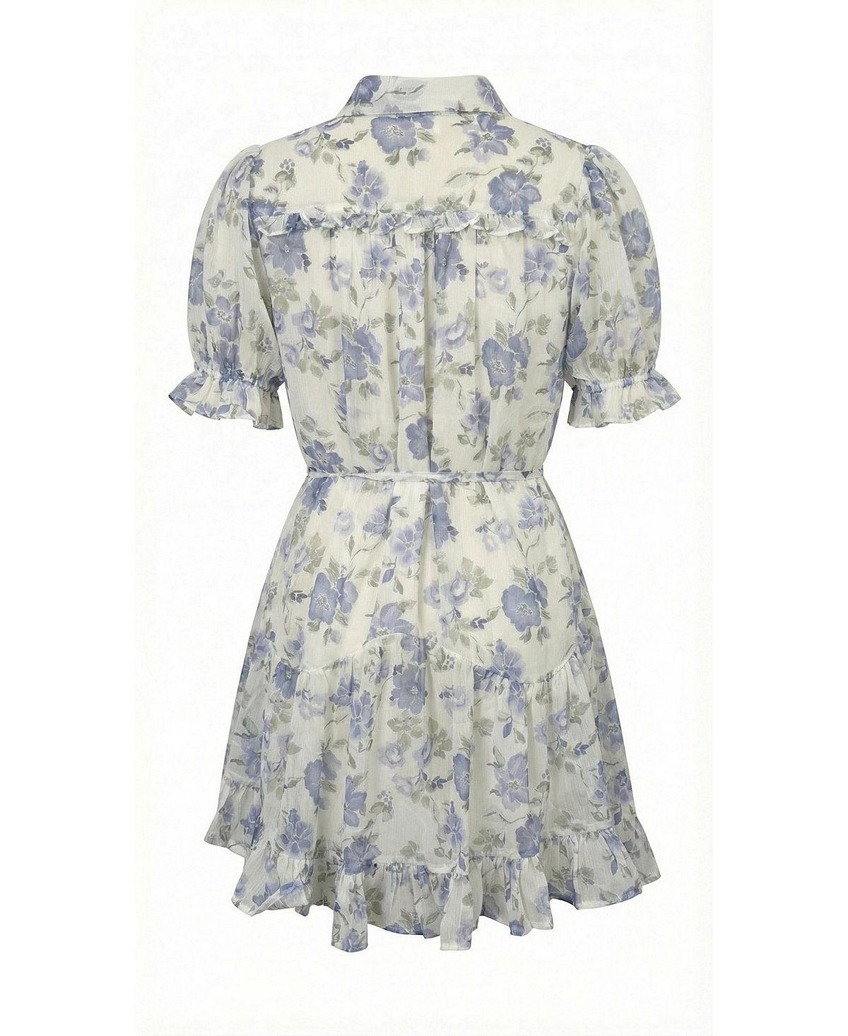 Modenaire Women's Floral Tie-Waist Ruffle-Hem Shirt Dress view 7 — MAYCSS fashion products