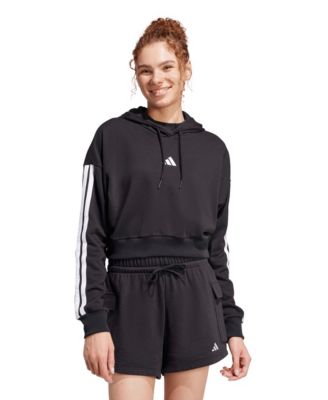 Women's Essentials 3-Stripes French Terry Cropped Hoodie