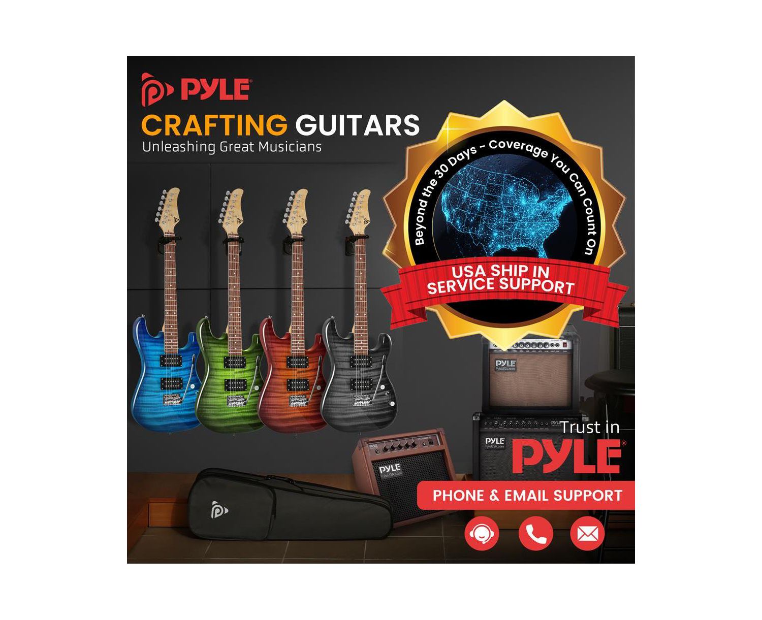 6-String Electric Guitar Kit- Includes Amplifier with Accessory Kit