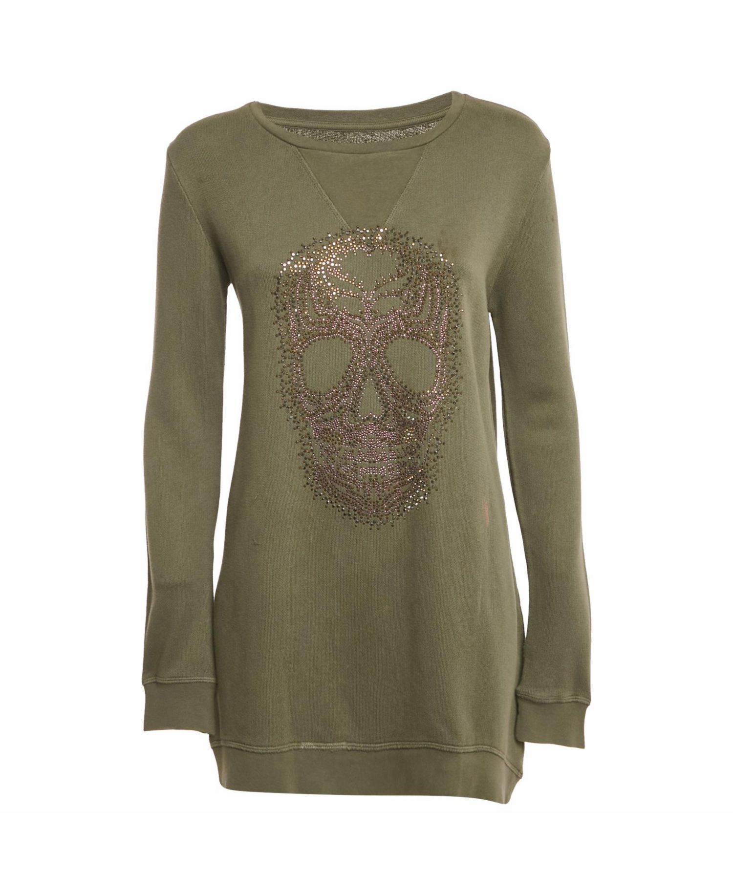 Women's Skull Embellished Cotton Anael Tunic Sweater