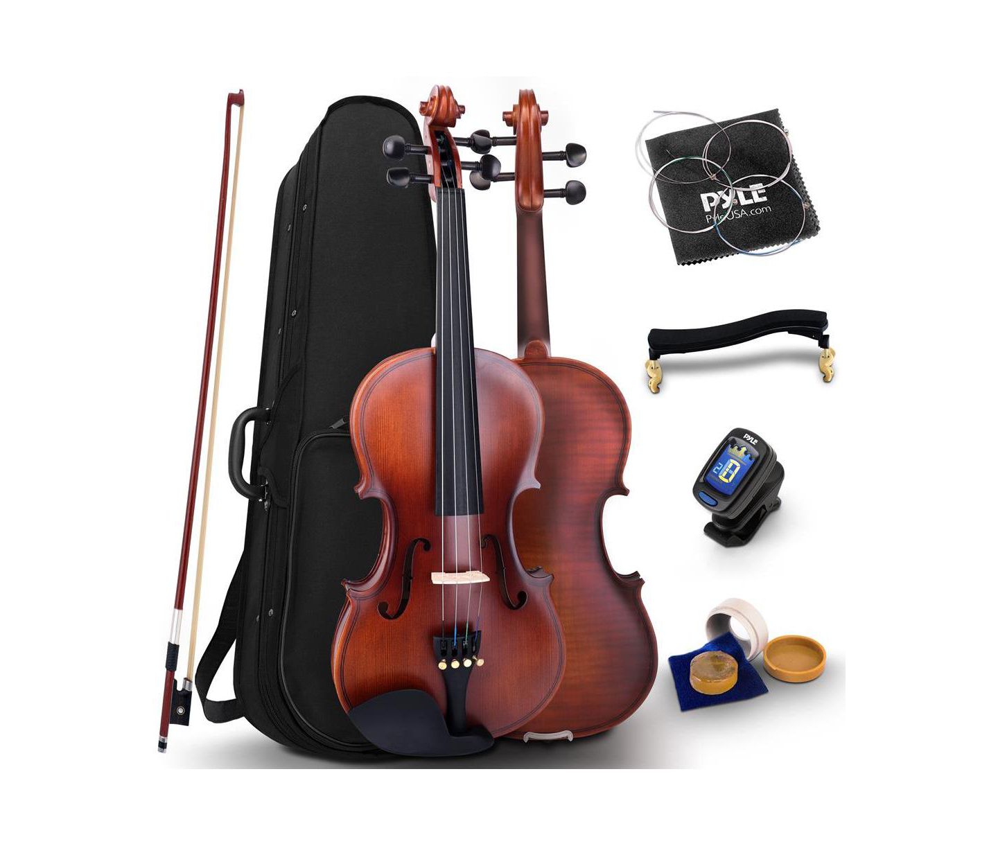 Детские игрушки Pyle 4/4 Student Violin with Digital Tuner Kit, Ages 8+ — фото 1