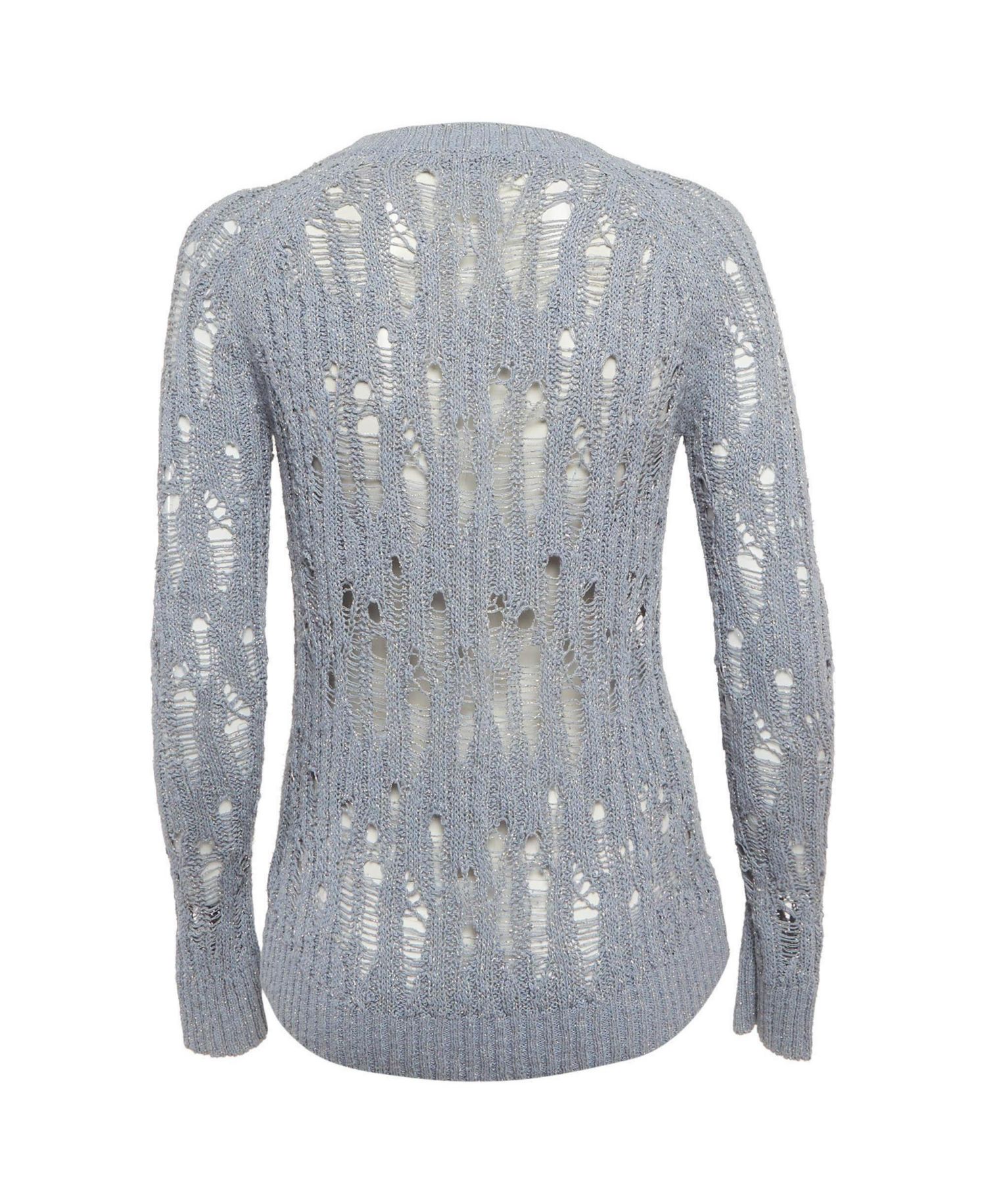 Women's Lurex Open Knit Sweater