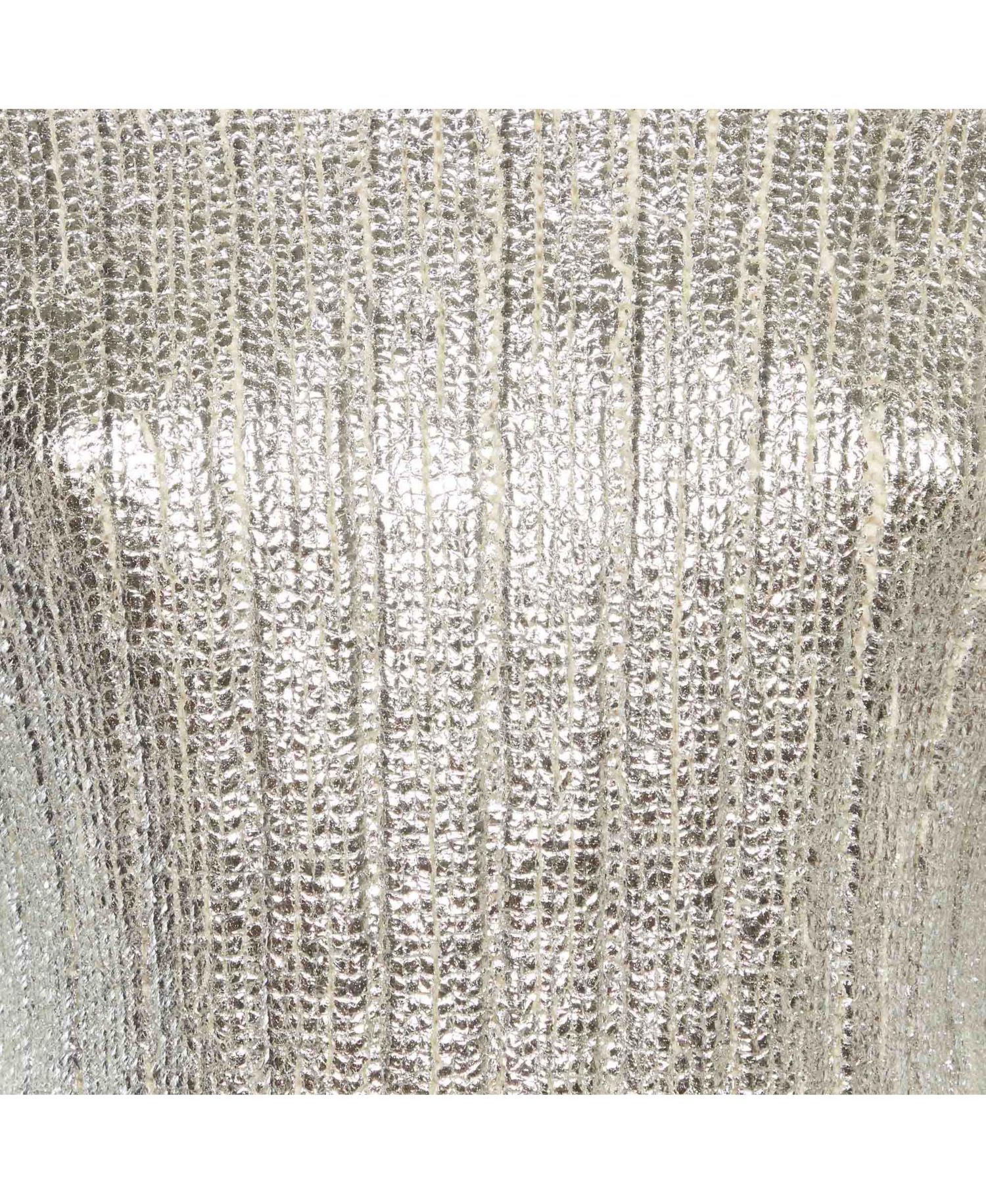 Women's Metallic Coated Rib Knit Sweater