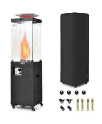 41000 BTU Propane Patio Heater with Metal Hood and Lockable Wheels