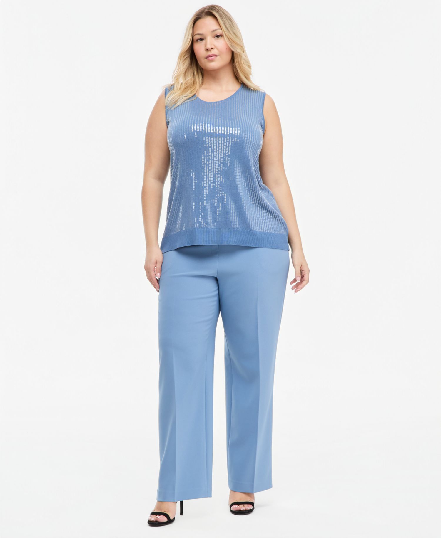 Plus Size Wide-Leg Pull-On Pants