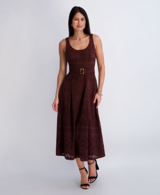 Women's Crochet Knit Scoop Neck Dress
