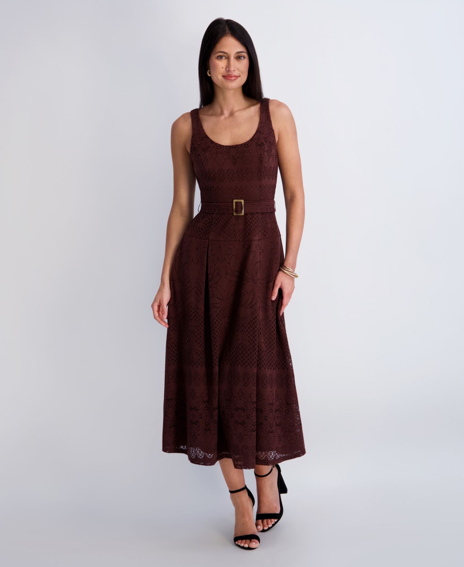 Women's Crochet Knit Scoop Neck Dress
