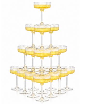 Stackable Acrylic Wedding Coupe Glasses, Set of 20