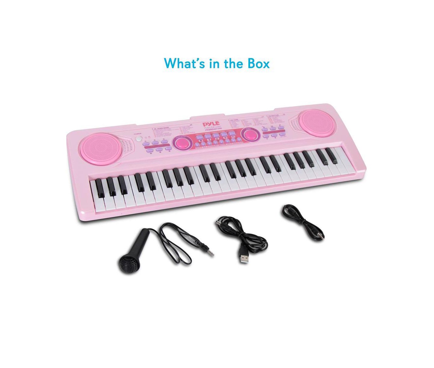 Детская игрушка Pyle Portable Kids Karaoke Piano Keyboard with Wired Microphone, Rechargeable Battery - 49 Keys, PKBRD4911PK — фото 7