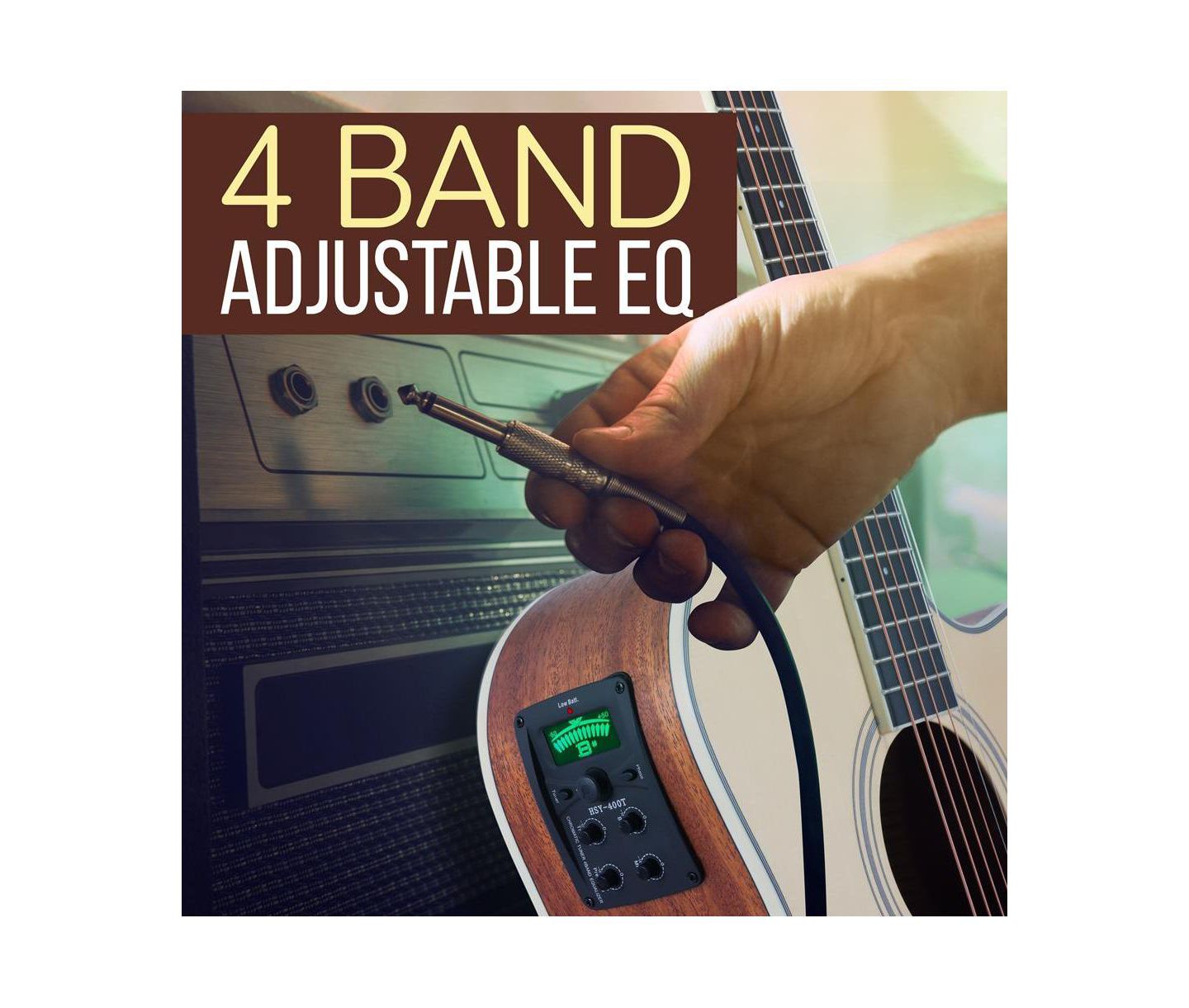 Детские игрушки Pyle 6-String Electric Acoustic Guitar - Guitar with Digital Tuner & Accessory Kit, цвет: Коричневый — фото 2