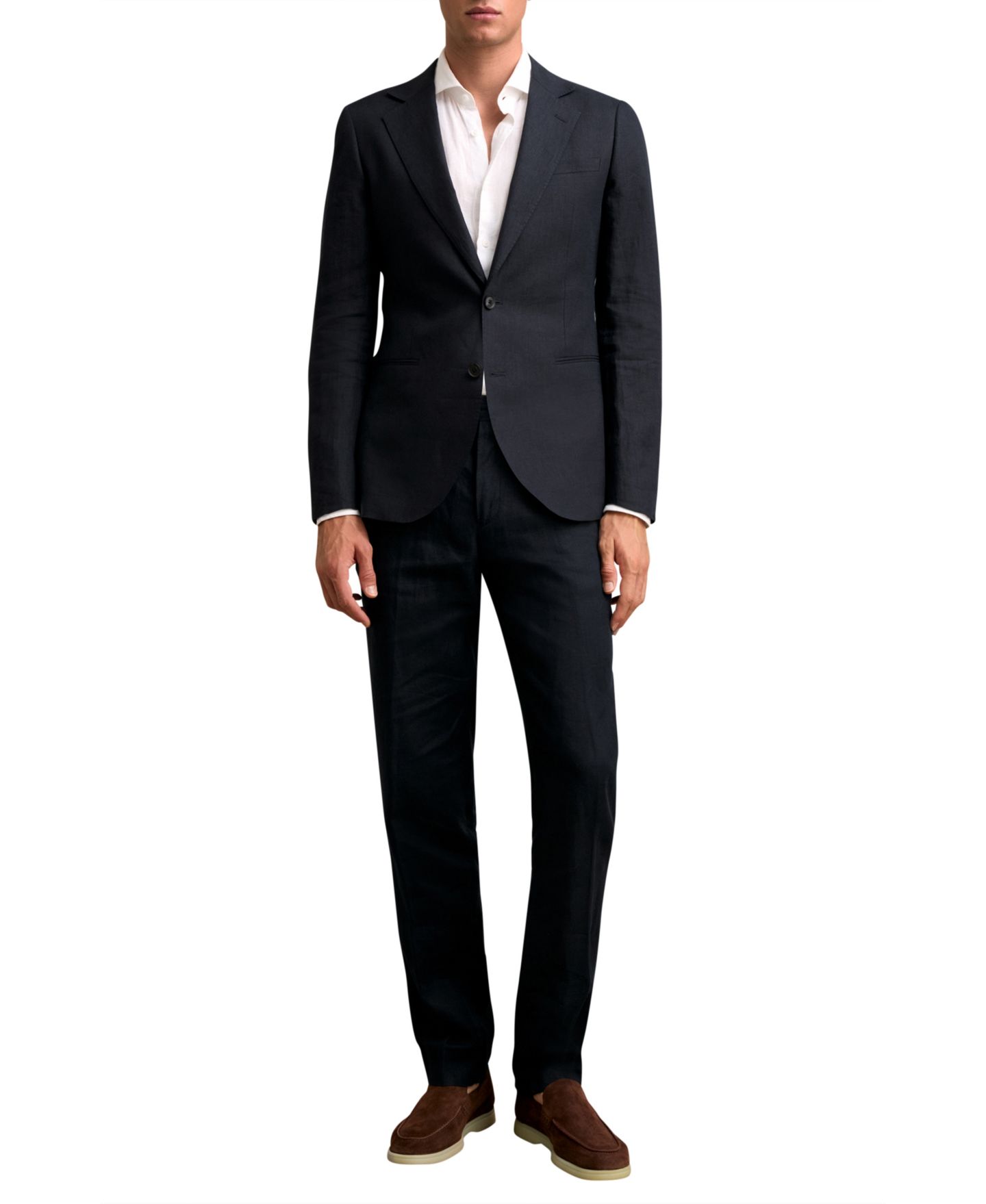 Мужские брюки REISS Kin Tailored-Fit Linen, цвет: Тёмно-синий — фото 4