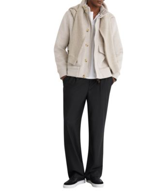 Men's Hadley Wool-Blend Funnel-Neck Bomber Jacket