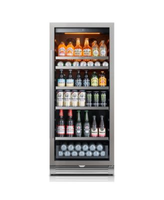 24 inch Beverage Refrigerator cooler, 238 Cans,Freestanding or Built-In Beverage fridge with 3 LED for Home