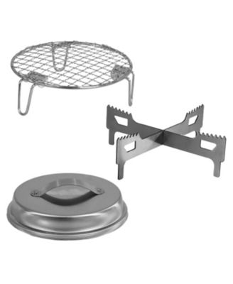 3-Piece Stainless Steel Smokeless Fire Pit Accessory Kit