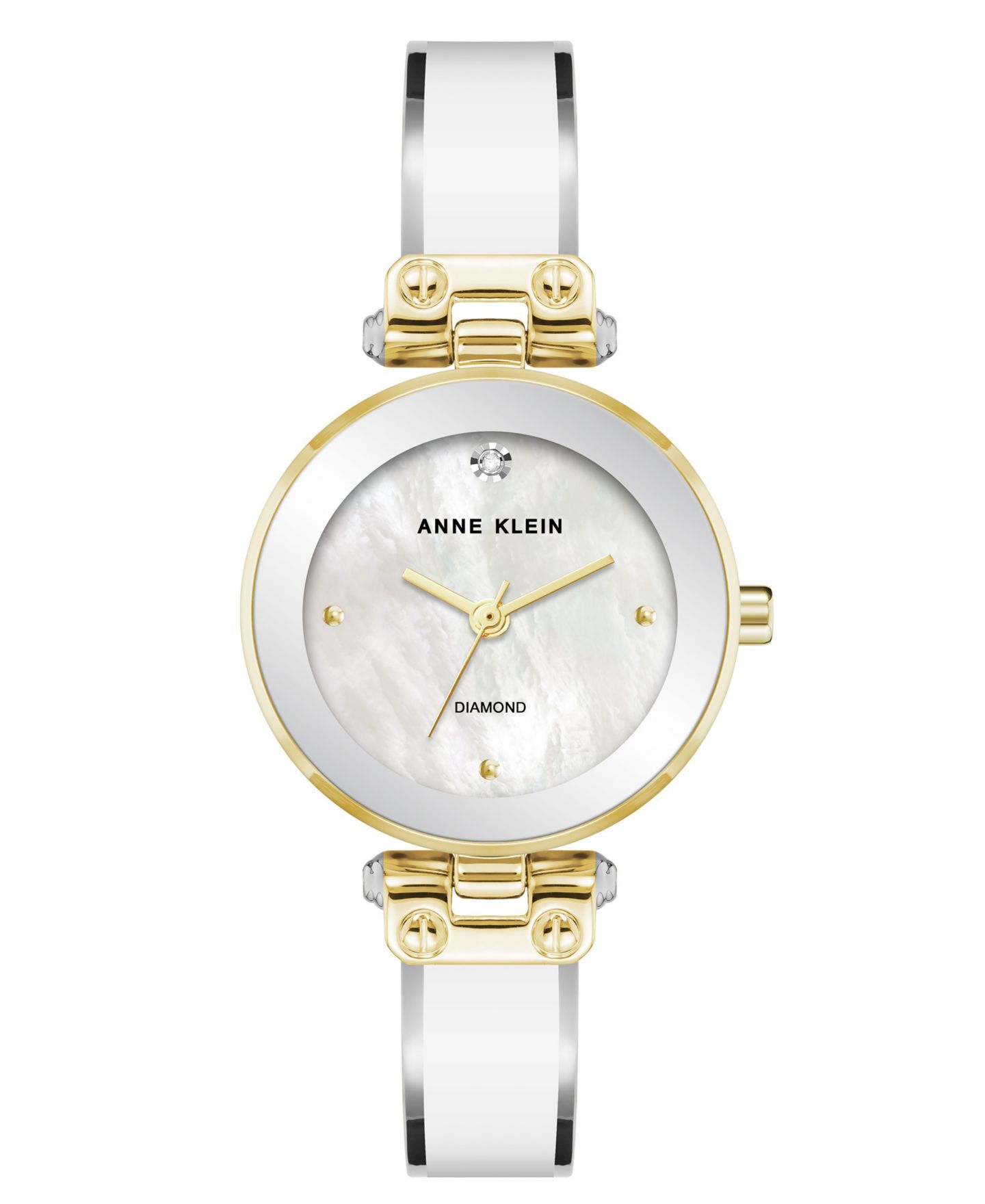 Женские часы-браслет Anne Klein кварцевые, золотистый сплав с эмалью, 28 мм — фото 1