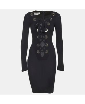 Women's Crepe Lace-Up Sheath Dress