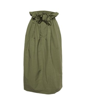 Women's Cotton Blend Paperbag Midi Skirt