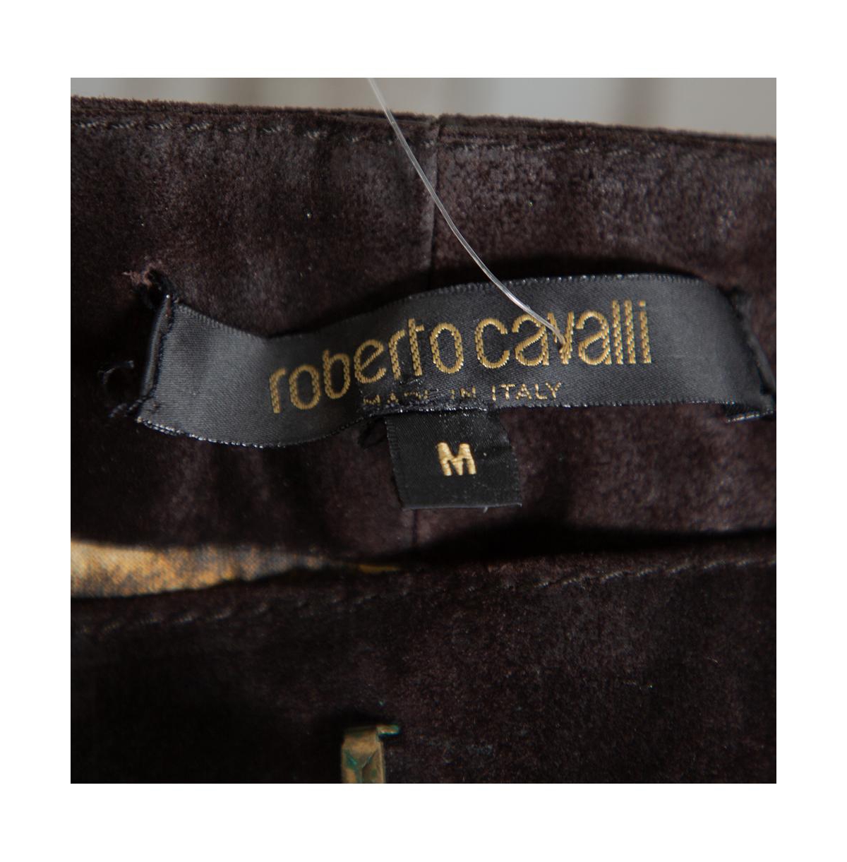 Pre-Owned Roberto Cavalli Women's Leather Vintage Cropped Trousers