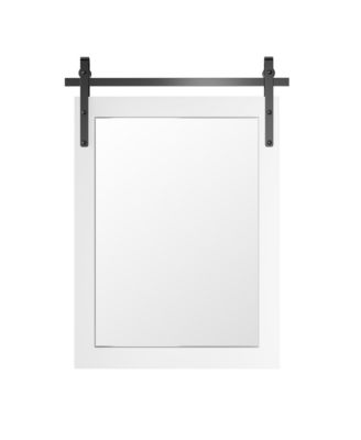 Farmhouse 22 Inches W x 30 Inches H Rectangle Framed Wall Bathroom Vanity Mirror Accent Mirror