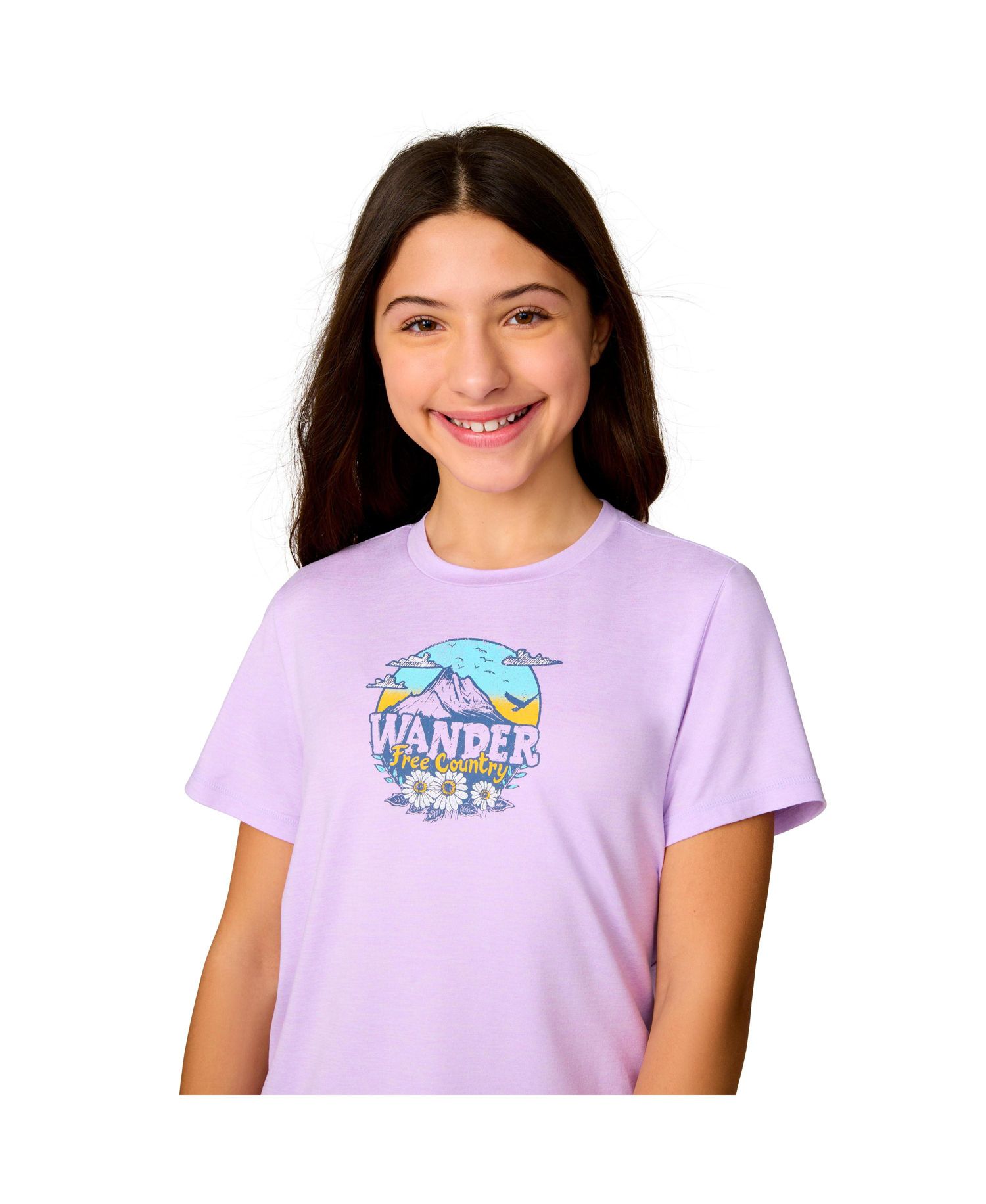 Girls' Microtech Graphic Crew Neck Shirt