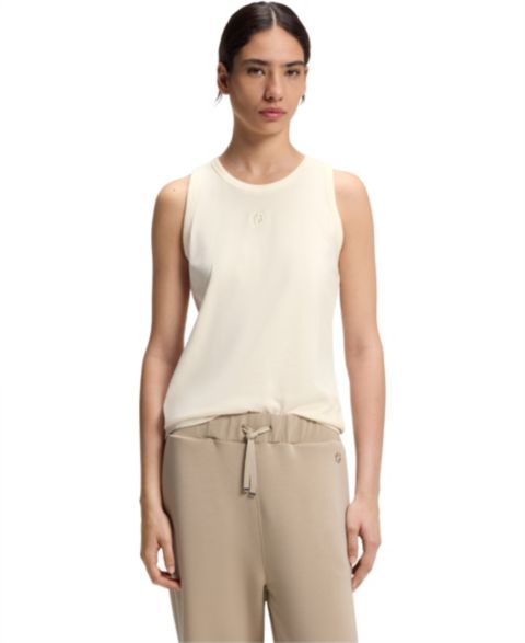 Женский топ Hugo Boss BOSS by Cotton-Modal Slim-Fit, цвет: Бежевый