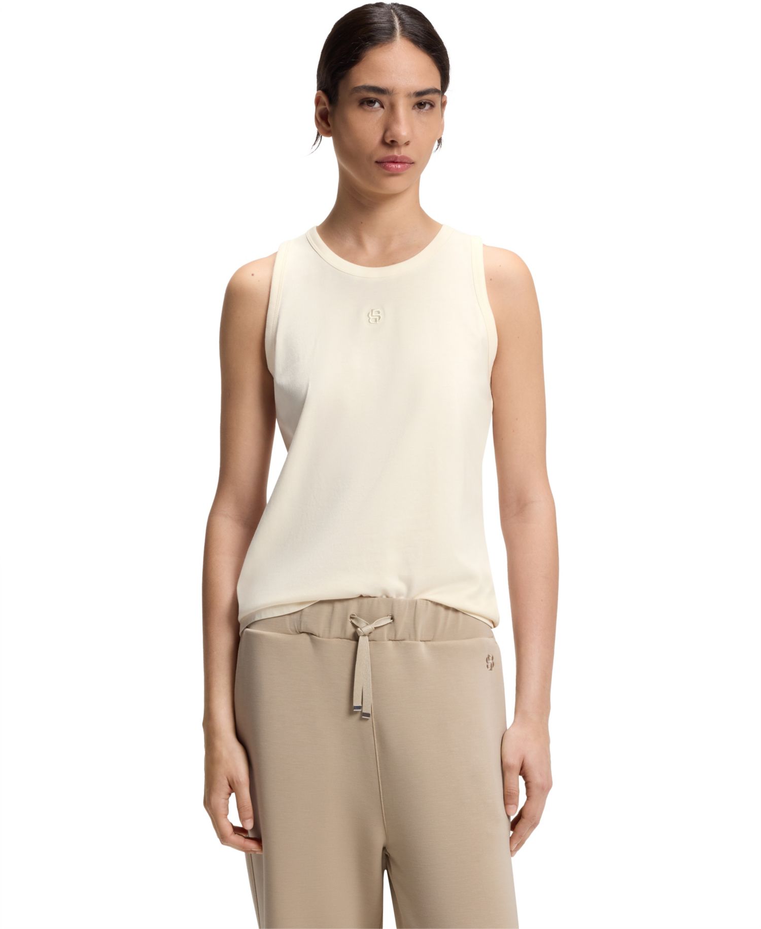 BOSS by Women's Cotton-Modal Slim-Fit Tank Top