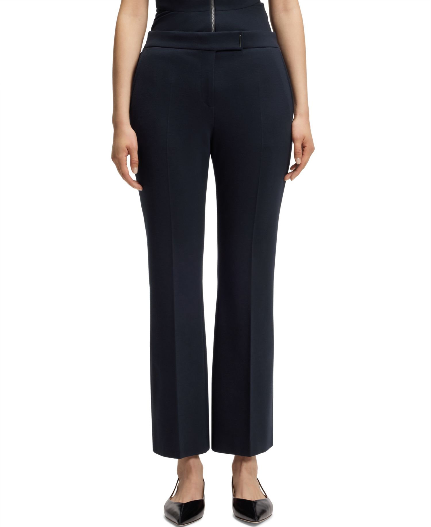 BOSS by Women's Stretch Jersey Flared-Fit Pants