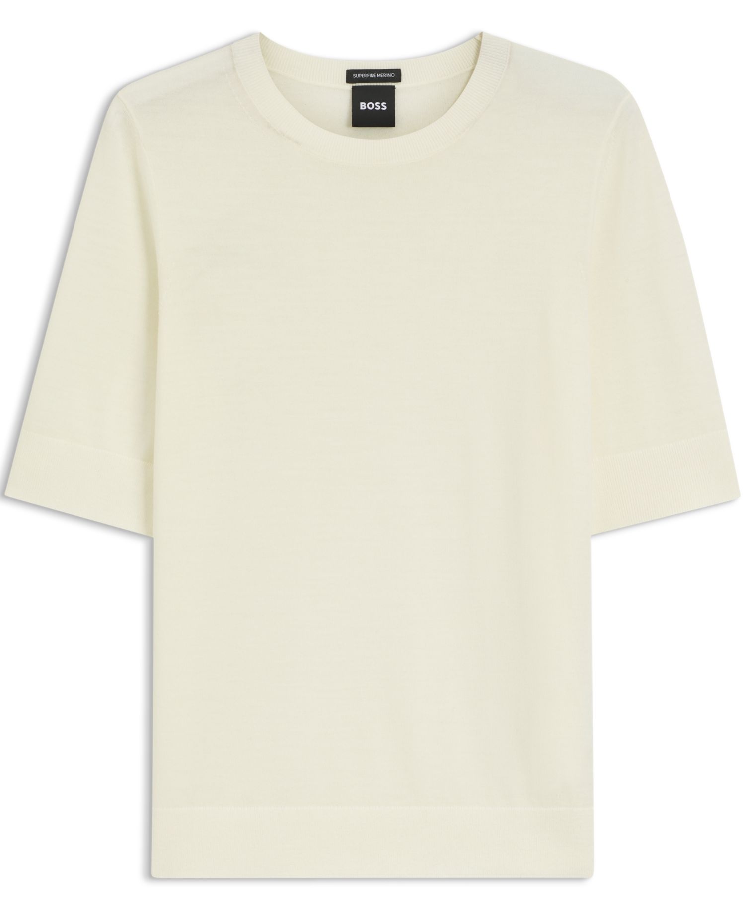 BOSS by Women's Merino Wool Short-Sleeved Sweater