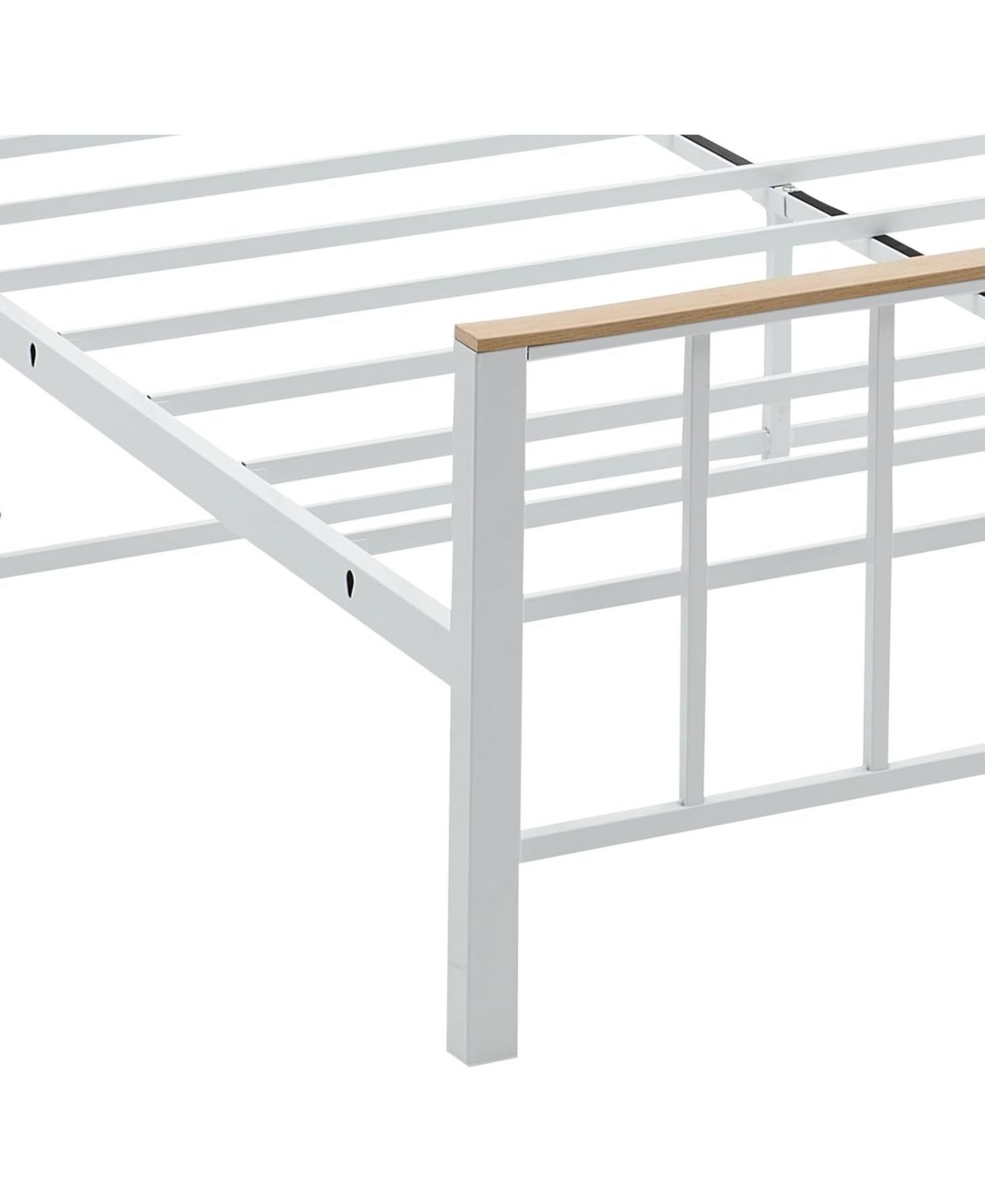 gaomon Full Metal Bed with Headboard and 4 Drawers, Oak Finish