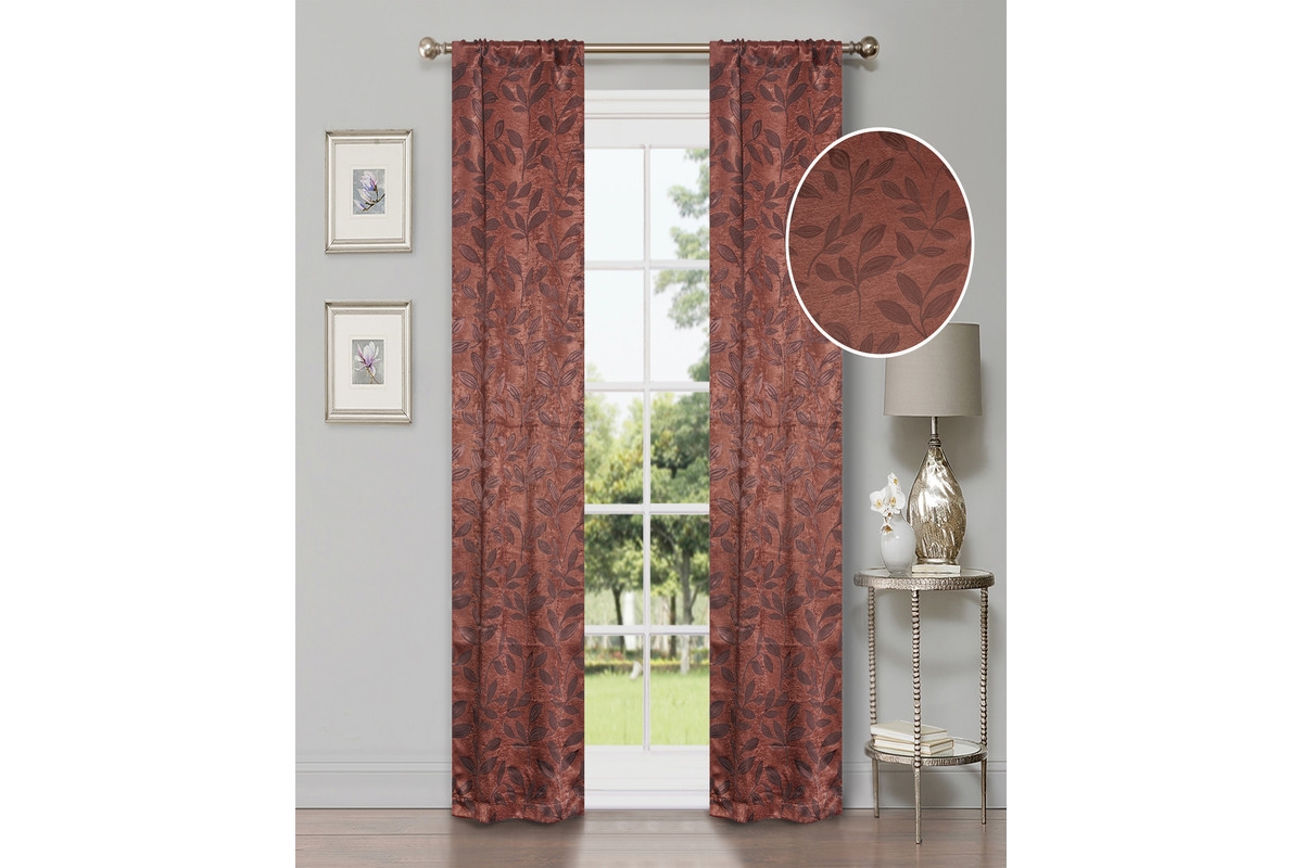 Superior Leaves Machine Washable Room Darkening Blackout Curtains