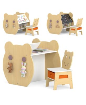 3 in 1 Kids Art Table and Chair Set with Storage and Board