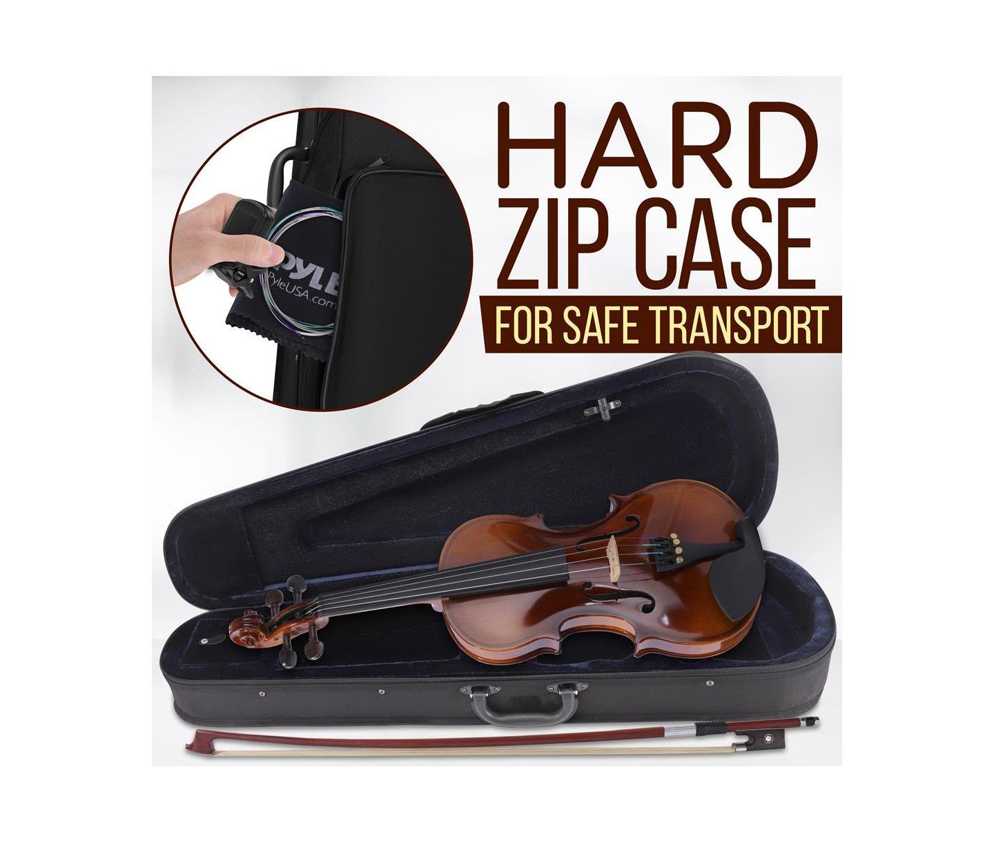 Детские игрушки Pyle 4/4 Student Digital Tuner Violin Kit, Ages 5+ — фото 7
