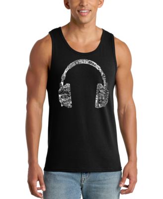 Men's Headphones Arch Word Art Graphic Tank Top