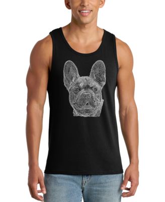 Men's French Bulldog Face Word Art Graphic Tank Top
