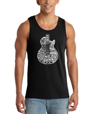 Men's Electric Guitar Circular Word Art Graphic Tank Top