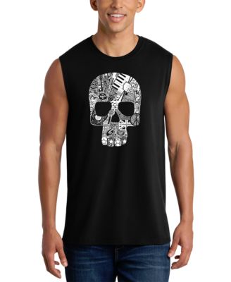 Men's Skull Word Art Graphic Tank Top