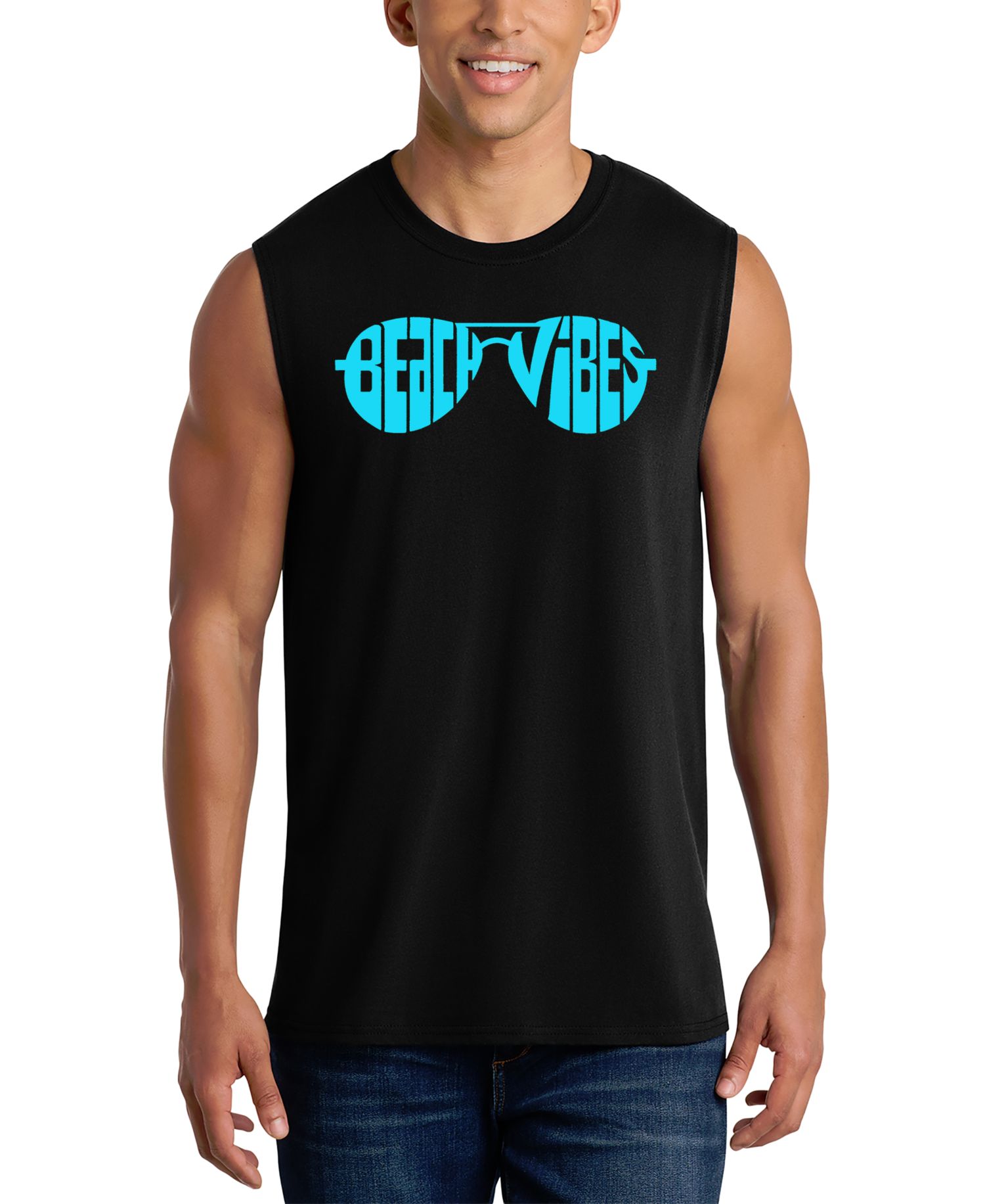 Men's Groovy Sunglasses Retro Word Art Graphic Tank Top