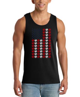 Men's Soccer Ball American Flag Graphic Tank Top