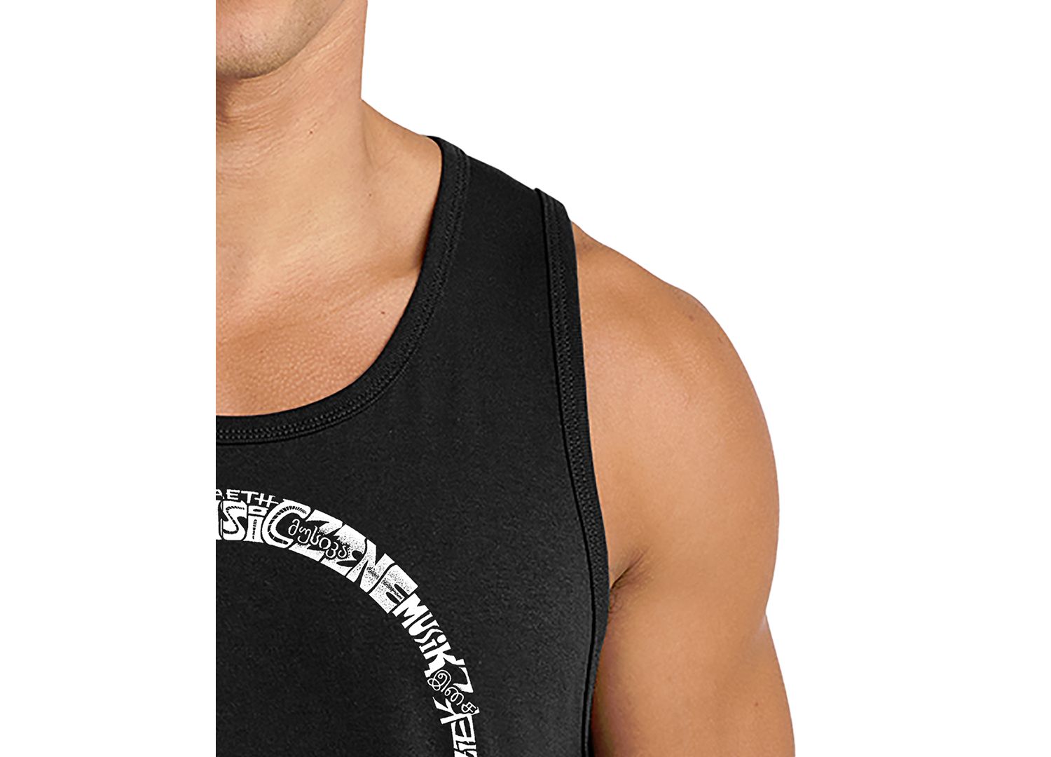 Men's Headphones Arch Word Art Graphic Tank Top