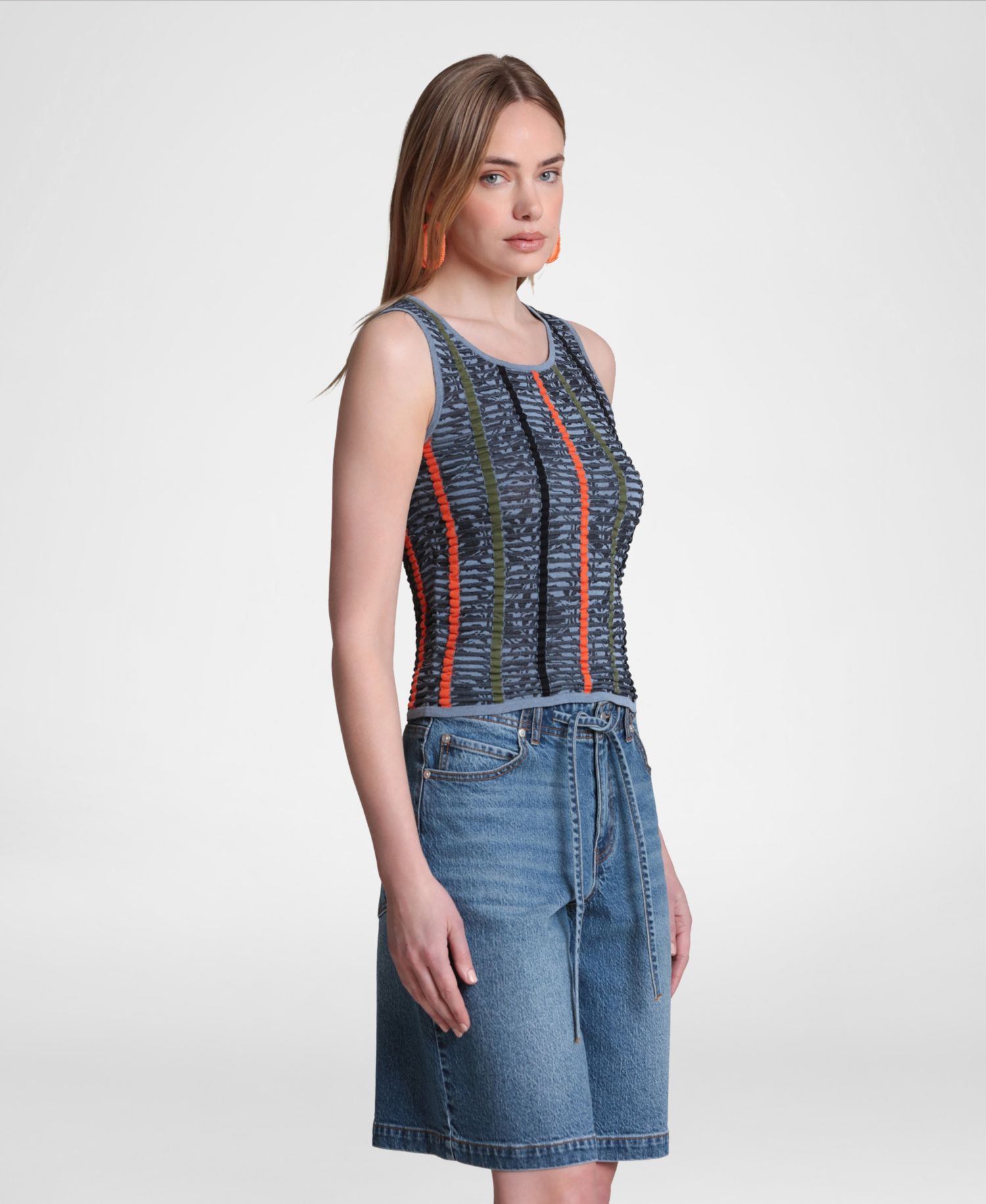 Women's Novel Stitch Stripe Tank Top