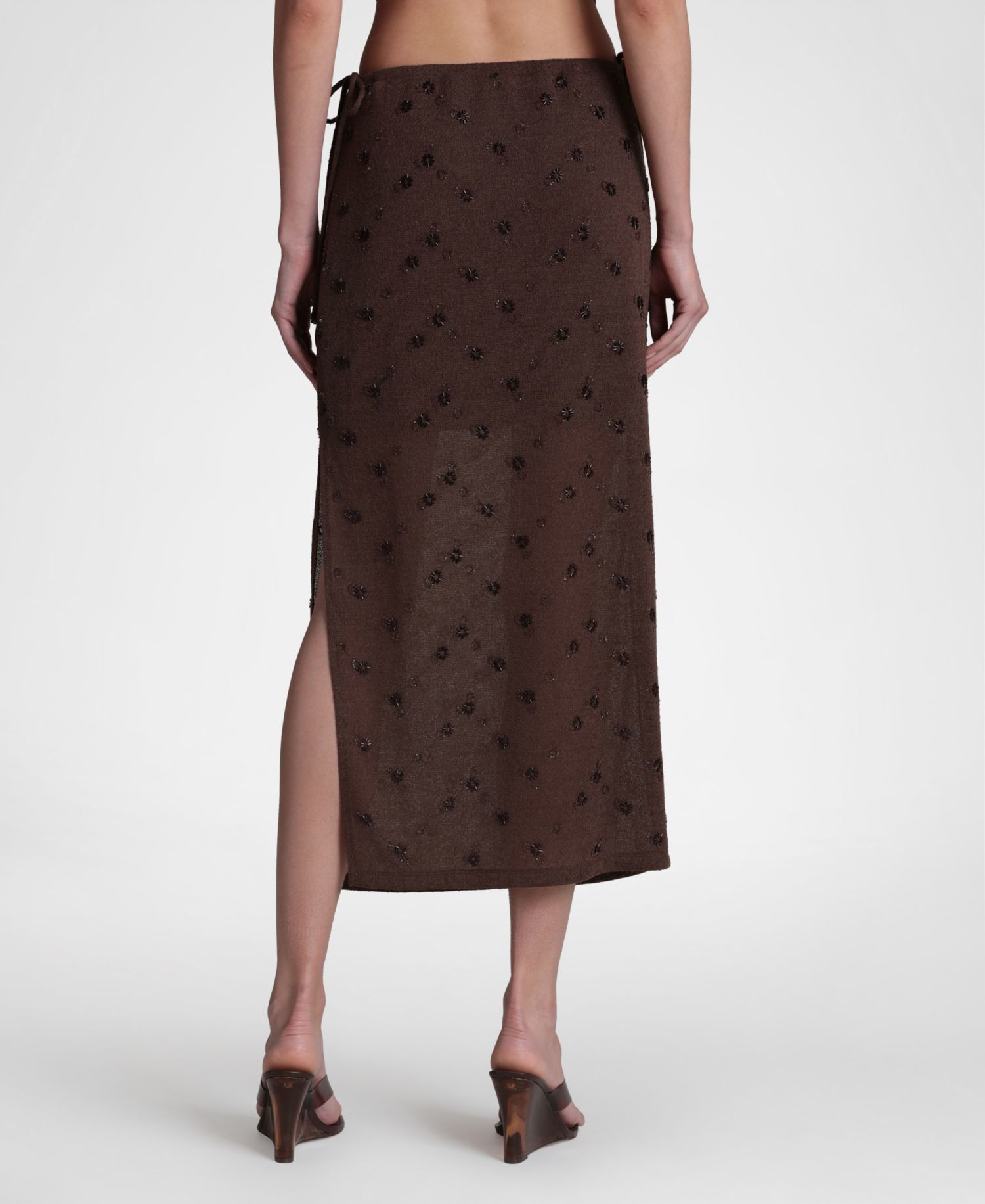 Women's Embellished Sweater Midi Skirt