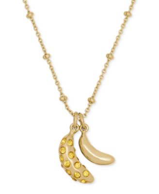 Gold-Tone Summer Daze Banana Pendant Necklace