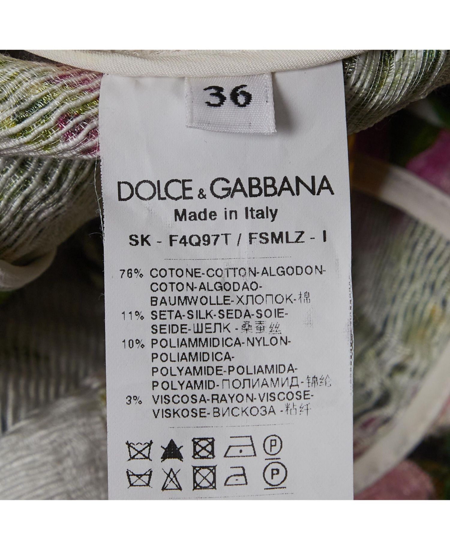 Pre-Owned Dolce and Gabbana Floral Jacquard Lace-Trimmed Skirt