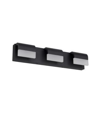 3 Light Matt Black LED Contemporary Bathroom Vanity Light Fixture Over Mirror Dimmable Wall Light