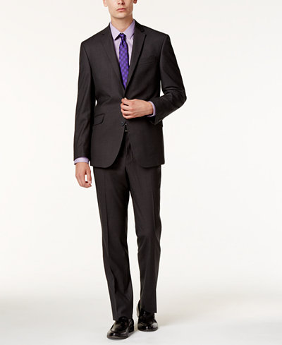 Kenneth Cole Reaction Men's Slim-Fit Gray Plaid Suit