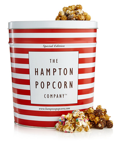 Hampton Popcorn Holiday Decorated Large Kit-Kat, Cookies and Cream, & Birthday Cake Popcorn Tin