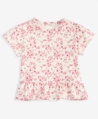Baby Girls' Mix & Match Short-Sleeve Floral-Print Peplum T-Shirt