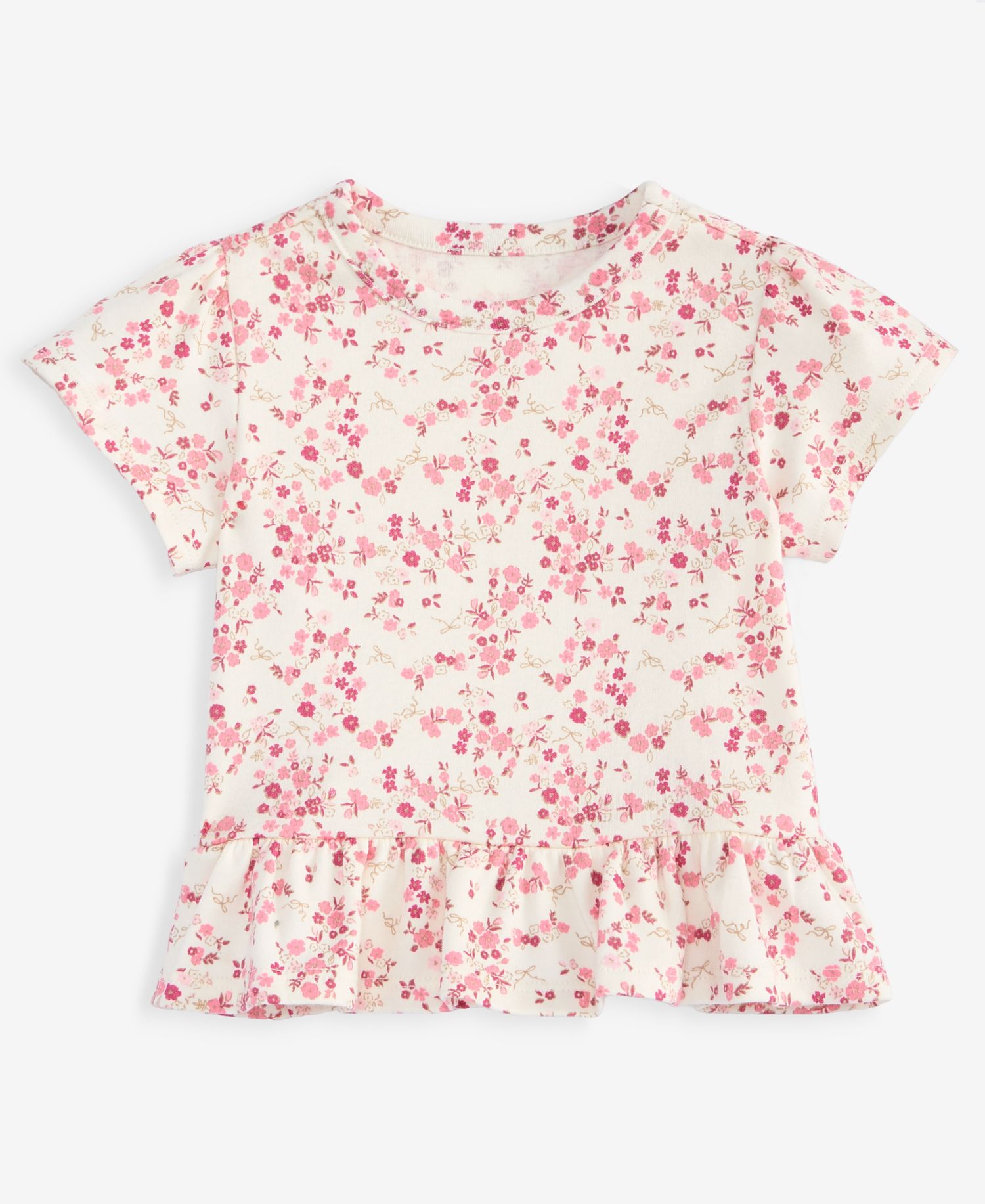 Baby Girls' Mix & Match Short-Sleeve Floral-Print Peplum T-Shirt