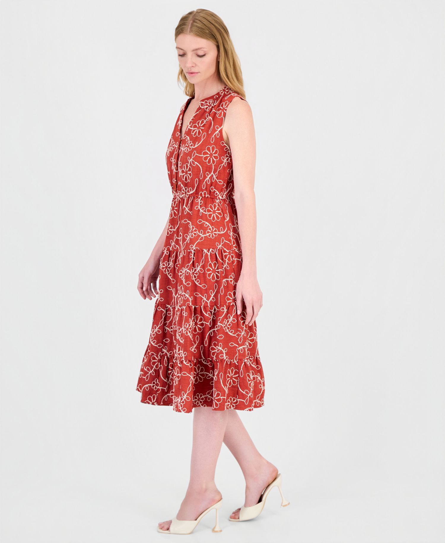 Women's Sleeveless Printed Fit & Flare Dress